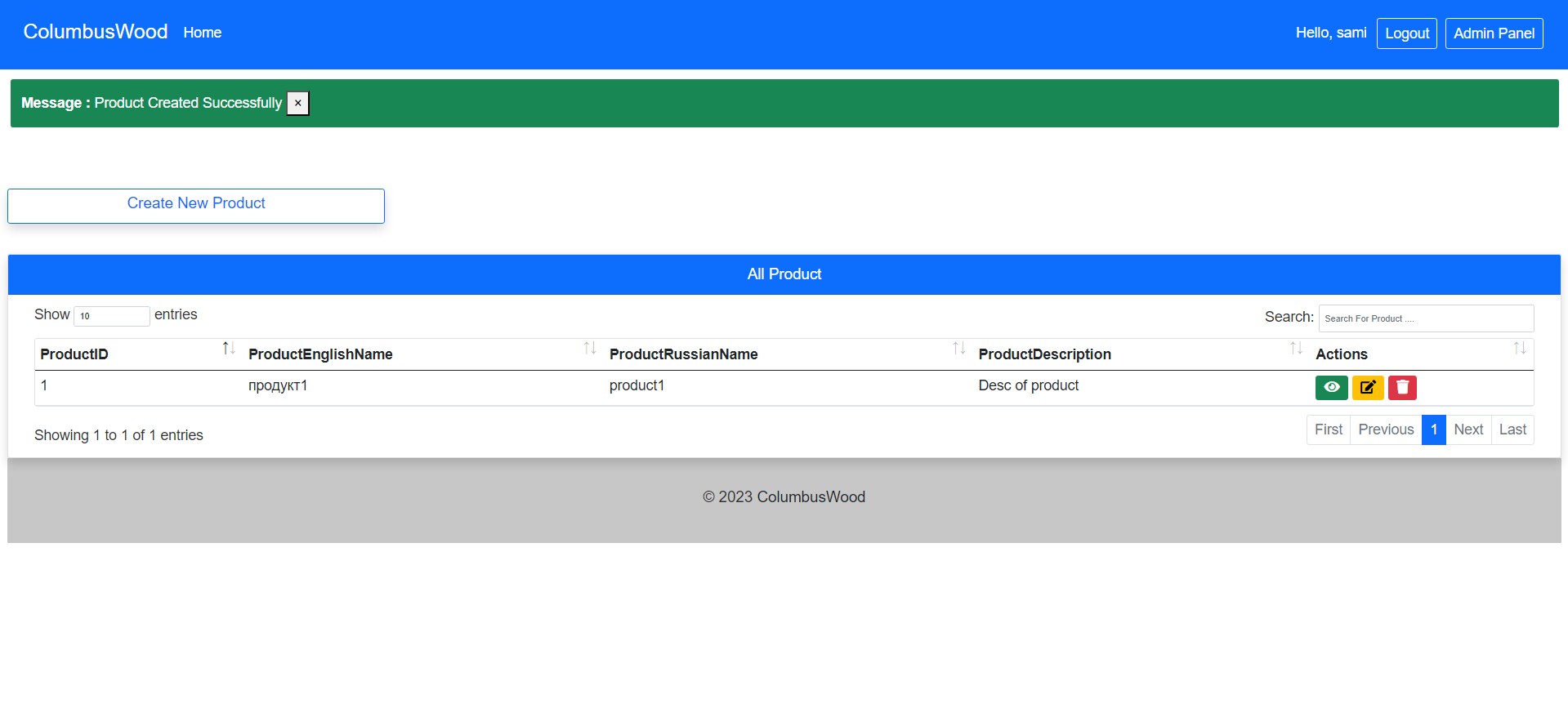 List View With Edit and Delete Operation